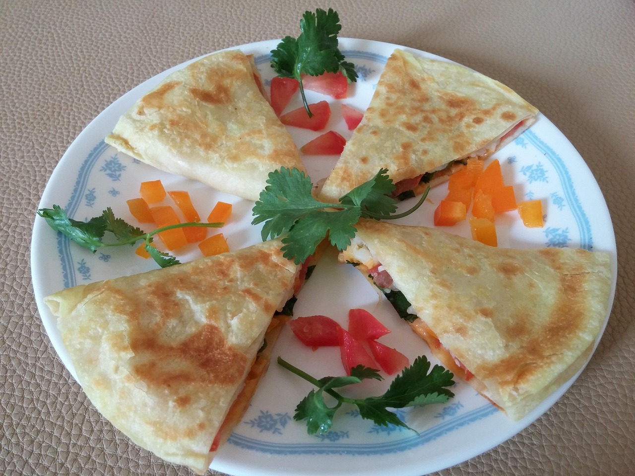 Vegan quesadilla representing plant-based choices at Someburros